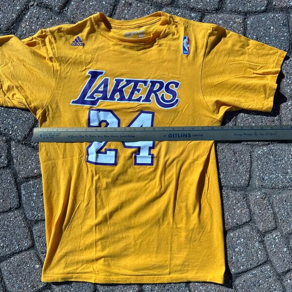 Adidas Kobe Bryant LA Lakers NBA T Shirt Sz M Gold - Picture 4 of 7